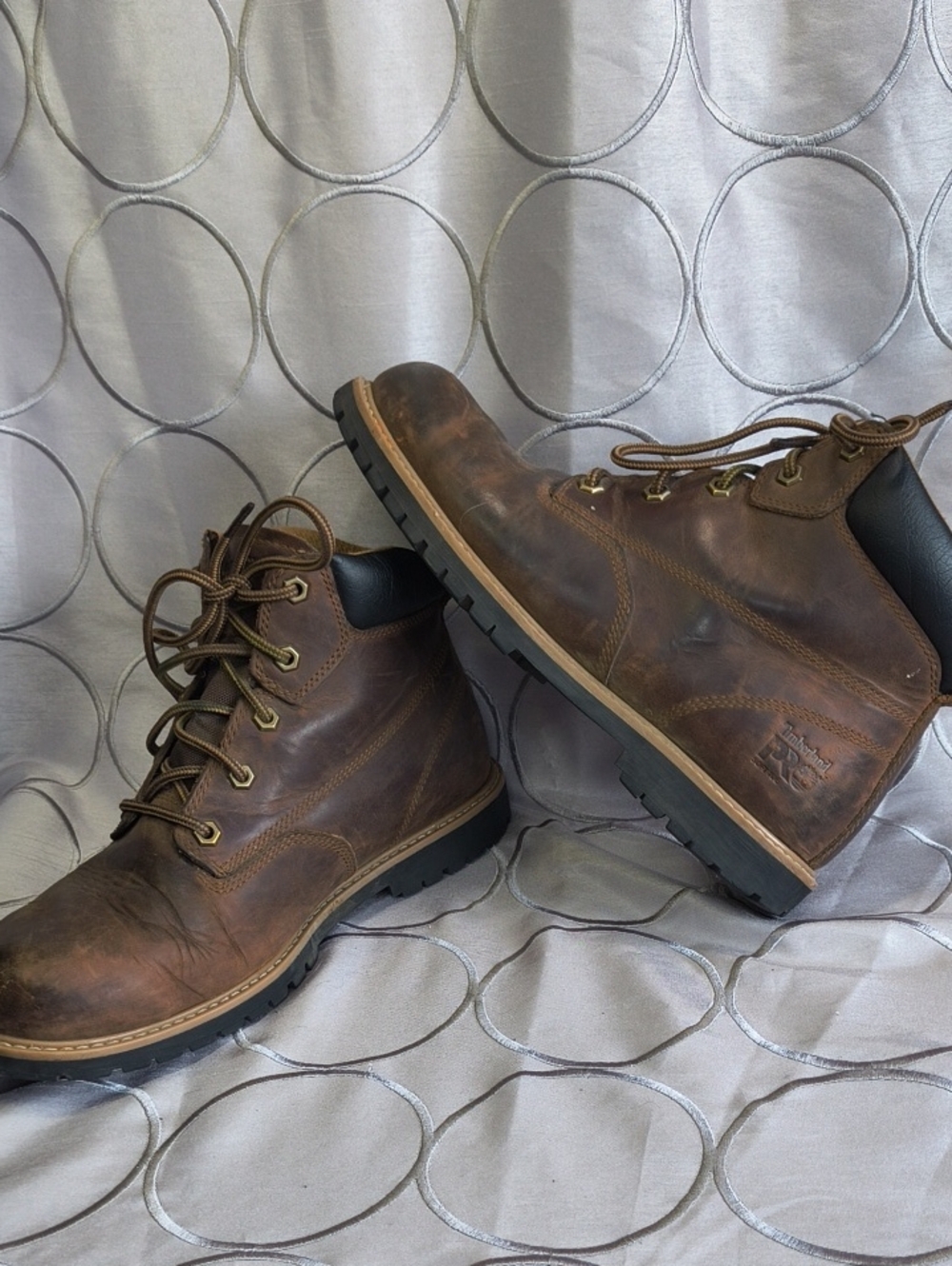 Timberland Brown Leather Lace-Up Ankle Work Boots Size 7.5 AD